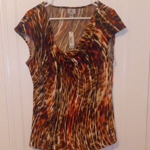 NWT Women's Multicolor Top XL, cap sleeve